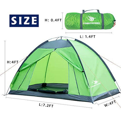7.2 × 4 × 4 Feet Single Backpack Tent, Waterproof Camping and Hiking Tent can be Used by One Person, Light and Durable - color: Grass Green
