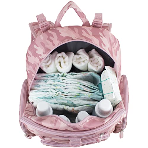 BODHI Baby Portable Diaper Changing Pad Diaper Changer Travel Bag, Changing Mat, Baby Changing Station, Infant Gift, Pink Camo - color: Pink Camo