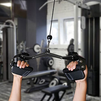 Adjustable Lat Pull down Bar, Cable Machine Attachments for Gym, Home Gym Fitness T-bar Row Pulldown Attachments, Lat Pull Down Machine Wide Grip Neutral Grip Handle - color: SP-B02