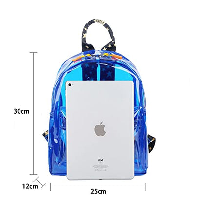 TINYAT Transparent Small Clear Backpack - Waterproof Cute Clear Mini Bag - color: Blue/Cb