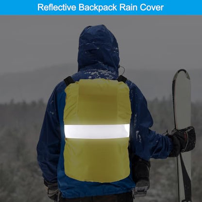 PATIKIL Waterproof Backpack Rain Cover, Non-Slip Backpack Cover with Reflective Strap Stay Dry for Hiking, Camping, Hunting - color: Yellow, size: X-Large