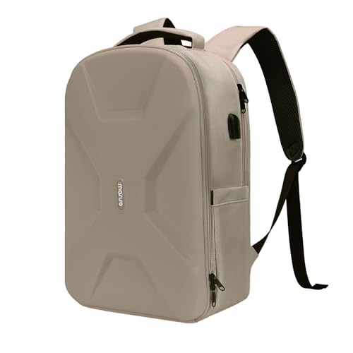 MOSISO 15.6-16 inch 35L Laptop Backpack with USB Charging Port for Women Men, Waterproof Hardshell Travel Business Computer Bag, Anti-Theft Daypack with Luggage Strap, Camel - color: Camel