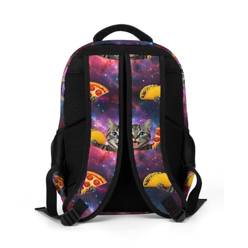 Business Anti Theft Laptop Backpack Galaxy Space Kitten Cat Eat Taco Pizza, Waterproof Travel Computer Bag with Laptop Compartment Gifts for Men Women - color: Pattern (271)