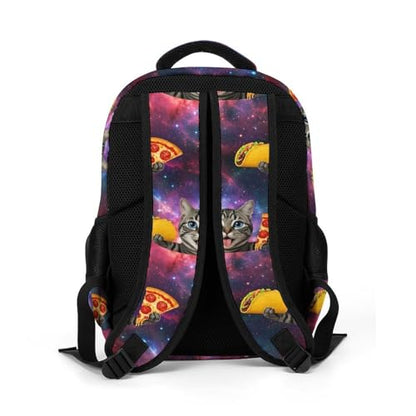 Business Anti Theft Laptop Backpack Galaxy Space Kitten Cat Eat Taco Pizza, Waterproof Travel Computer Bag with Laptop Compartment Gifts for Men Women - color: Pattern (271)