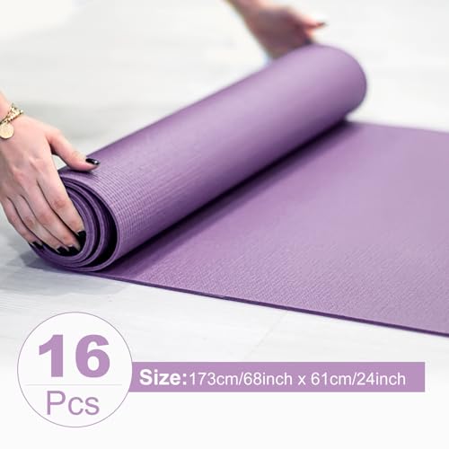 3 mm Thick Yoga Mat Bulk, Non Slip Exercise Workout Fitness Pad for Women Men, Gym Home Yoga Pilates, Easy to Clean, Sturdy PVC - color: Smoky Purple