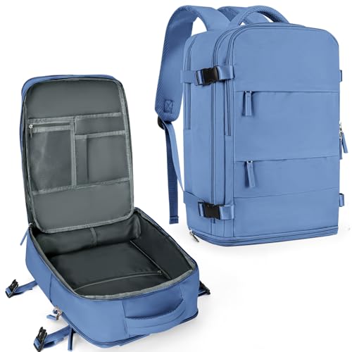 coowoz Travel Backpack for Women Men,Carry On Backpack,Hiking Backpacks Outdoor Sports Rucksack Casual Daypack Travel Essentials Sky Blue - color: Sky Blue, size: 25l