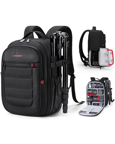 BAGSMART Camera Bag for DSLR, Waterproof Camera Backpacks for Photographers, Camera Case with Laptop Compartment-14 Black - color: Black, size: Small