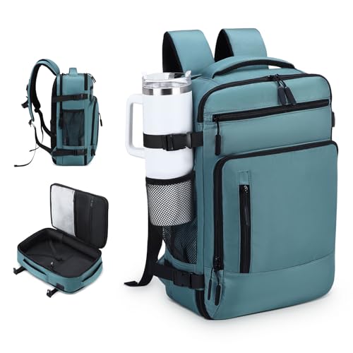 Travel Backpack, TSA Friendly Flight Approved Carry on Backpack with Laptop Compartment for Men Women, Weekender Personal Item Bag 30L, Peacock Blue - color: Peacock Blue
