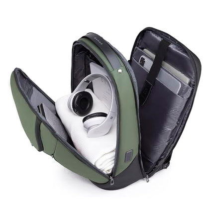 FUTURE AESTHETIC Business Smart Backpack Waterproof fit 15.6 Inch Laptop Backpack with USB Charging Port,Travel Durable Backpack - color: Green