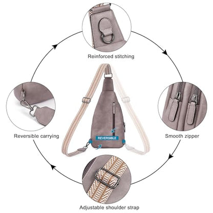 CLUCI Crossbody Bags for Women Men,Leather Sling Bag Cross Body Backpack for Woman Gifts for Women Birthday Unique - color: 0-6 Dark Purple