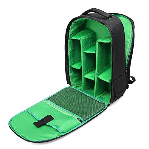 Camera SLR Bag Waterproof Large Capacity Shoulder Outdoor Photography Travel Backpack Camera Bag Case (Green) - color: Green