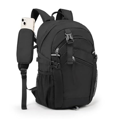 Hiking Backpack for Women Men 20l with Removable Phone Pocket Lightweight Small Travel Backpack Hiking Daypack for Women Men - color: Black