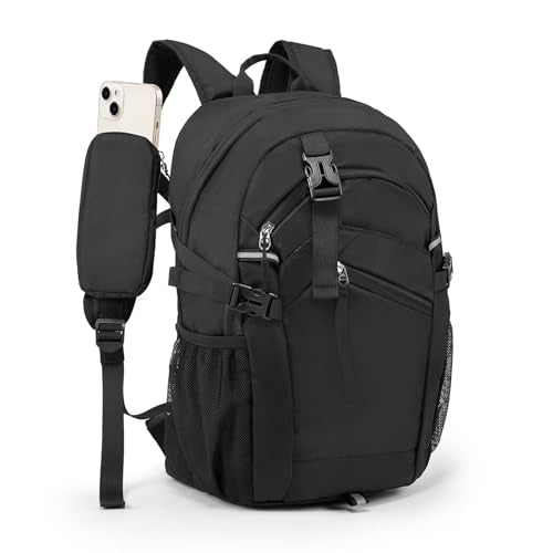 Hiking Backpack for Women Men 20l with Removable Phone Pocket Lightweight Small Travel Backpack Hiking Daypack for Women Men - color: Black