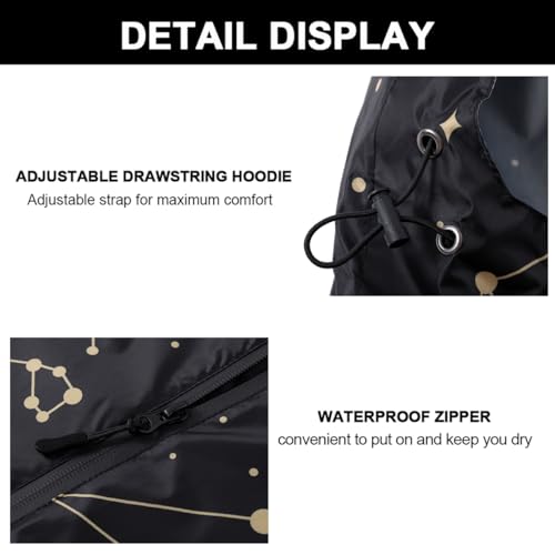 Fashion Hooded Rain Poncho Waterproof Raincoat Jacket with pocket for Women/Men/Adult - color: Irregular Lines