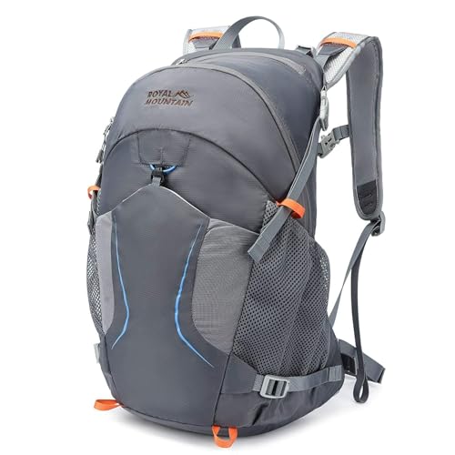 Hiking Backpack 30L Lightweight Waterproof Travel Daypack for Men Women Outdoor Camping Back pack for Cycling Running Sport - color: Gray