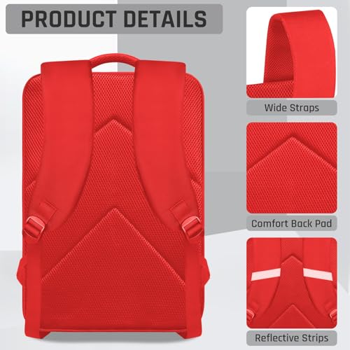 School Backpack for Boys,3pcs Gamer Boys Backpack with Lunch Box Set for Kids Children Teens Elementary Middle School,17" Large Capacity Student Bookbag & Multifunctional Video Game Travel Bag - color: Red-backpack Set