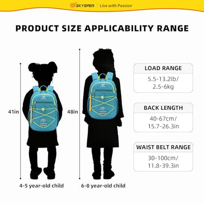 SKYSPER Kids Backpack 12L Children School Bag Child Boy Girl Pack Ages 4-8 for Traveling Day Trips Classes Camping(Gyan) - color: Cyan, size: Small