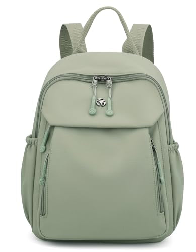 Pealwel Mini Nylon Women Backpacks,Small Ladies backpacks Lightweight Shoulder Satchel Bag Tote Handbag Casual Travel Daypack (Light Green(A)) - color: Light Green(a)