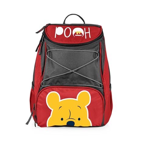 Picnic TIME Disney Backpack Cooler, Insulated Soft Cooler Backpack, Waterproof Lunch Bag, Portable Hiking Ice Chest for Beach, Picnic, Camping & Travel - color: Disney Winnie the Pooh - Red With Gray Accents