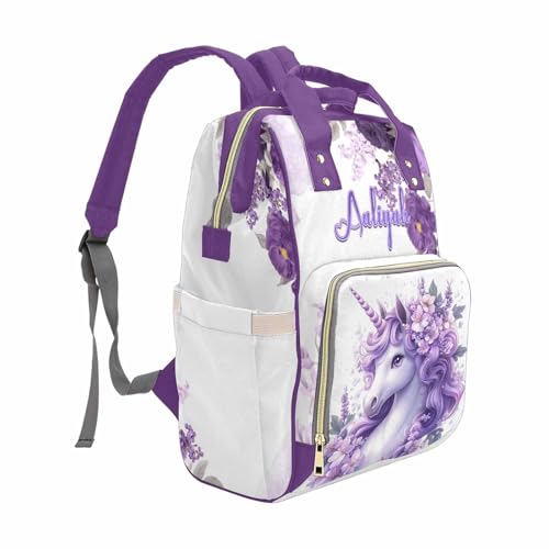 Newcos Personalized Diaper Bag for Boys Baby, Custom Animal Diapers Bags with Name, Newborn Mommy Backpack with Water Bottle Nappy Tote for Women Men Mom Baby Boy Girls Brown - color: Patten 22