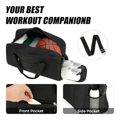 Searock 45L Gym Bag for Men & Women with Shoe Compartment - color: Dark Grey, size: 21 x 10 x 13″ (Medium)