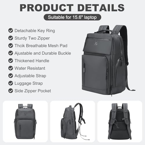 DTGN 30L 17 Inch Business Laptop Backpack Water Resistant Gray - color: Gray
