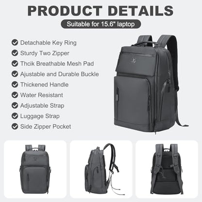 DTGN 30L 17 Inch Business Laptop Backpack Water Resistant Gray - color: Gray