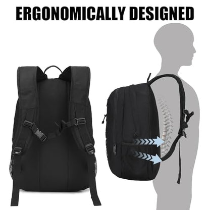 HEAD 30L Waterproof Drone String Travel Backpack for Men, Lightweight Laptop Backpack Fits 15.6 inch Notebook, Casual Daypack Carry On Backpack for College/Gym/Outdoor/Daily Use/Commute, TSA Friendly - color: Black