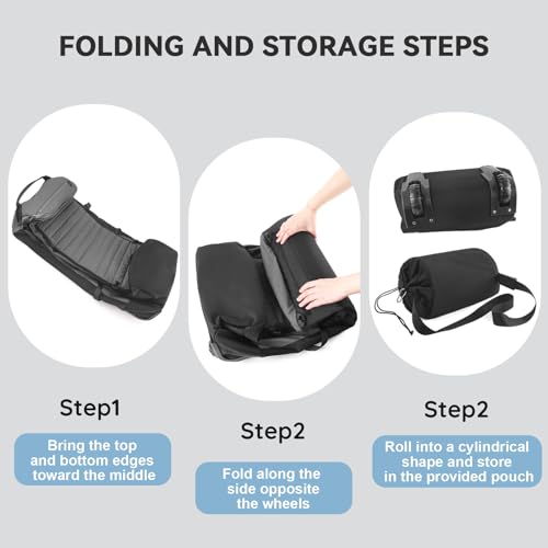 85L 29“ Foldable Rolling Backpack with Wheels, Soft-side Travel Duffle Bag with Separate Shoe Compartment, Full Quilted Bottom, Grey - color: Grey