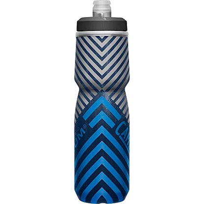 CamelBak Podium Chill Insulated Bike Squeeze Water Bottle, Cold Retention for Cycling, 24oz, Navy Stripe - color: Navy Stripe