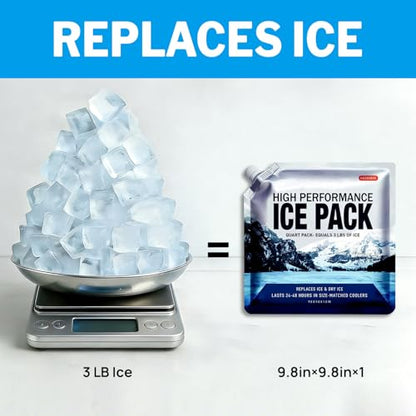 Reusable Ice Packs for Coolers Long Lasting Gel Freezer Packs for Lunch Bags Cooler Backpack Lunch Box for Camping & Picnics (9.8"x9.8"x4P) - size: Medium-4pk