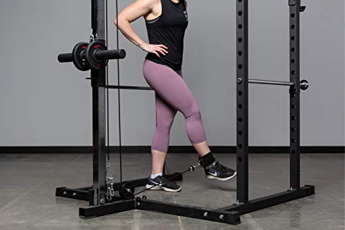 REP Fitness LAT Pulldown and Low Row Cable Machine Attachments and Functional Trainer Attachments – Curl Bar, D-Handle, Ankle Cuff, Tricep Rope, Sports Handle, Straight Bar, Row, Chinning Triangle - style: Ankle Cuff