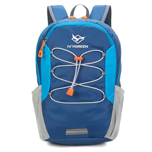 IVYGREEN Little Kids Hiking Backpack for Boys or Girls, Small Daypack for Camping or Travel (Blue, Medium) - color: Blue, size: Medium