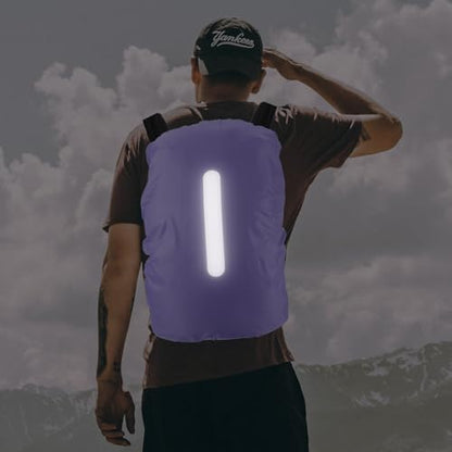 M METERXITY Backpack Rain Cover - Waterproof Lightweight Cover with Vertical Reflective Strap, Apply to Cycling/Hiking/Mountain Climbing (30-40L, S, Purple)