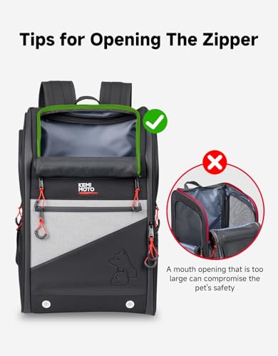 KEMIMOTO Motorcycle Dog Carrier Backpack for Small Dog & Cat Under 17 lbs, Anti-Escape Safety Clip, Padded Shoulder Straps Pet Carrier for Street Glide with Passenger Seat Touring Trike Models Can Ams - style: Standard