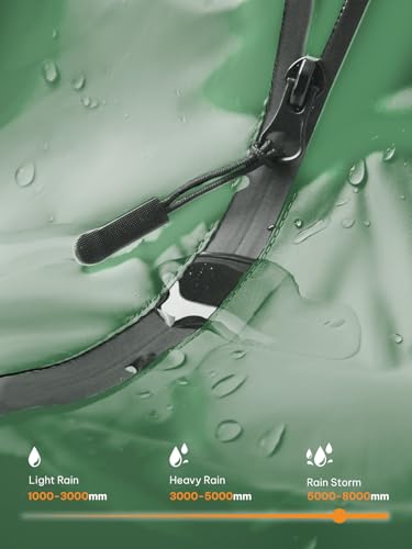 SaphiRose Unisex Rain Poncho Waterproof Raincoat Hooded for Adults Women with Pockets - color: Green