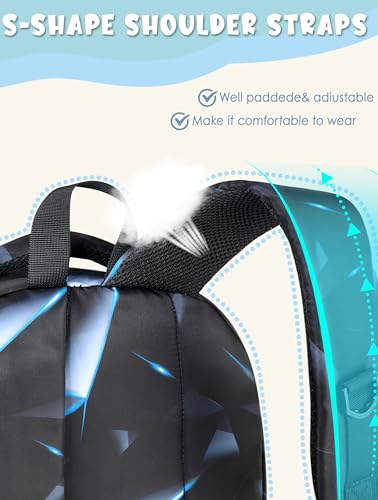 BLUEFAIRY Kids Backpack for Boys Elementary Primary Middle School Bags for Childs Book Bags Bookbags Lightweight Padded Straps Back to School Mochilas para Niños 17" Black/Blue - color: Black Blue