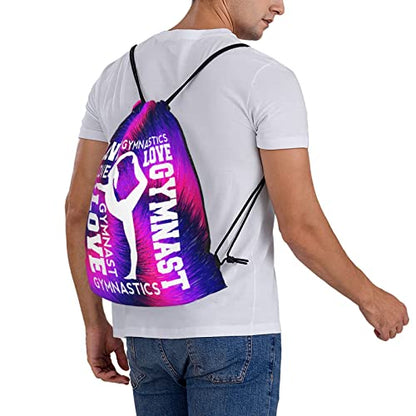 Gymnastics Drawstring Backpack Gym String Bag Drawstring Sackpack Sport For Womens Mens - color: A12 Gymnastics