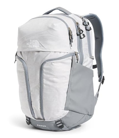 The North Face Women's Surge Commuter Laptop Backpack - Everyday Travel Bag, Laptop Sleeve, Water-Repellent, TNF White Metallic Mélange/Mid Grey-NPF, One Size - color: Tnf White Metallic Mélange/Mid Grey-npf
