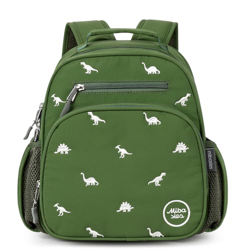 mibasies Toddler Backpacks for Boys 2-4: Quilted Backpack for Preschool Prek Daycare - Cute 12 Inches Bookbag for Little Kids Dinosaur Green - color: Dinosaur Green, style: Toddler-12"h(not Fit Folder)