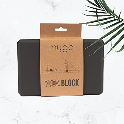MYGA Yoga Block,Lightweight EVA Foam Yoga Brick,High Density Non-Slip Block for Yoga Poses, Pilates, Balance and Flexibility - color: Black