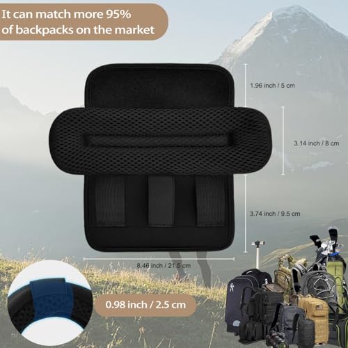 ZINMARK 2Pcs Thick Cushioned Shoulder Pads, Anti-Slip Design and Breathable Mesh Pads for Shoulder Strap,Soft and Comfortable - color: Black