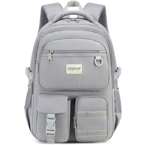 abshoo Large Heavy Duty Backpack For School College Bookbag Casual Multi Pocket Travel Backpacks - color: Grey