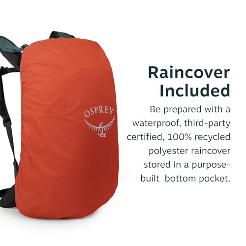 Osprey Hikelite LT 30L Hiking Backpack - Lightweight Travel Daypack with Rain Cover for Men and Women, Tundra Green - color: Tundra Green, style: 30l