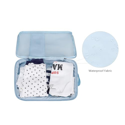 Baby Diaper Bag Organizer Pouches - 2 Pack Waterproof Pod Hanging Diaper Bag Cute Bear Mesh Bag Reusable, Washable or Baby Cloth Diapers (Pink&Blue) - color: Pink&Blue