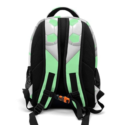Custom Text Sport Ball Athlete Player Soccer Mint Backpacks for Girls Boys School, Capacity School Backpacks for Kids Water-resistant Bookbags - color: Mint