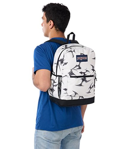 JanSport Cross Town Plus Backpack - Large Main Compartment, Side Water Bottle Pocket, 15-Inch Padded Laptop Sleeve - Cyber Silver White - color: Cyber Silver White