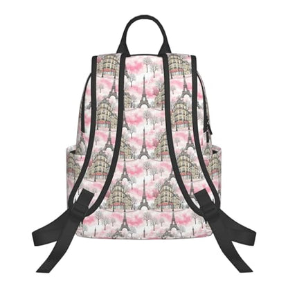 Lightweight Daypack Paris Eiffel Tower, Stands Upright, Padded Laptop Sleeve, for Commuters & Travel - color: Picture (46)