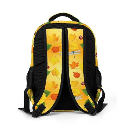 Large Capacity Laptop Backpack Fall Leaf Yellow Sunflower, Sturdy Water Resistant College Bookbag with Water Bottle Pockets for Business Travel Gifts - color: Pattern (227)