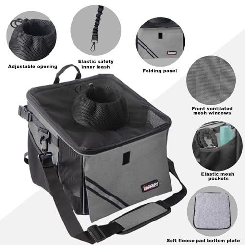 Pet Carrier Bicycle Basket Bag Pet Carrier/Booster Backpack for Dogs and Cats with Big Side Pockets,Comfy & Padded Shoulder Strap,Travel with Your Pet Safety（Titanium） - color: Titanium